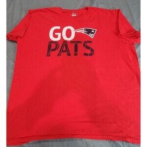 NFL New England Patriots "Go Pats" red football XL T-shirt